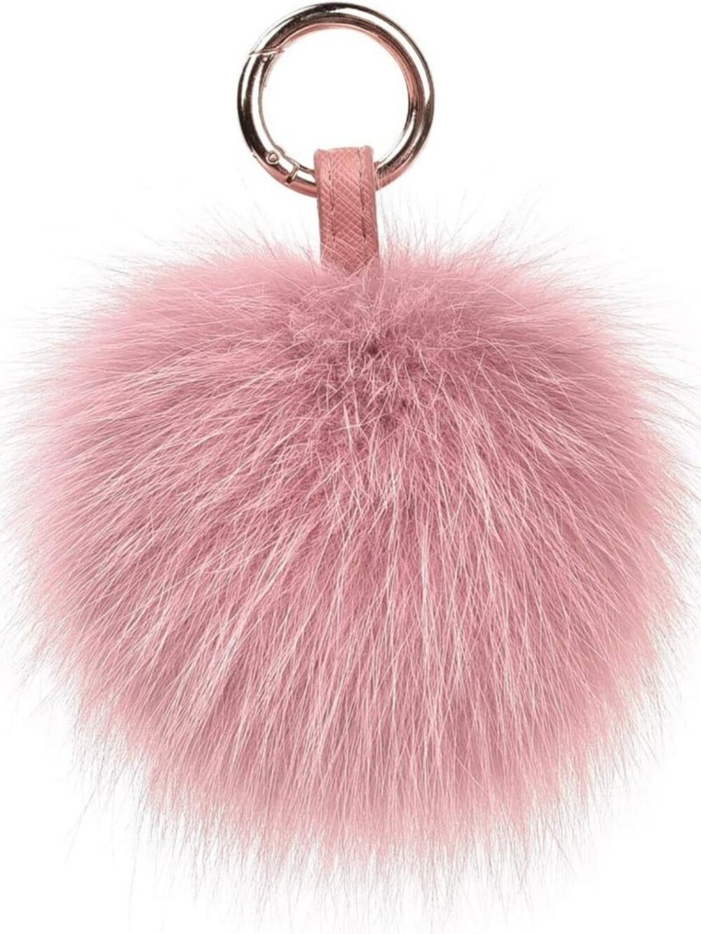 Fluffy Real Fox Fur Pompom Keychain - Large Furry Bag Charm Accessory